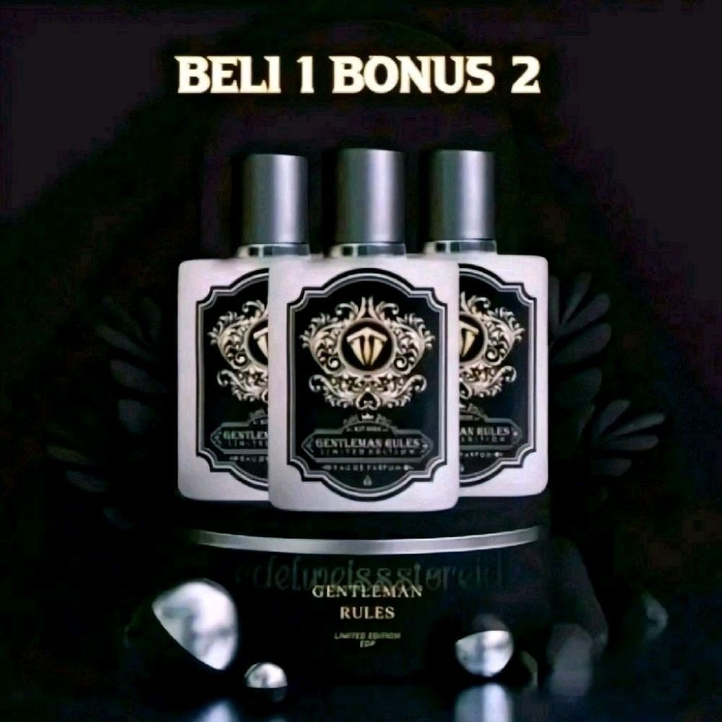 Beli 1 dapat 3 PARFUM AURA Gentleman Rules - PRIA / Cowok Extrait de Parfum 35ml tahan lama 24jam Ta