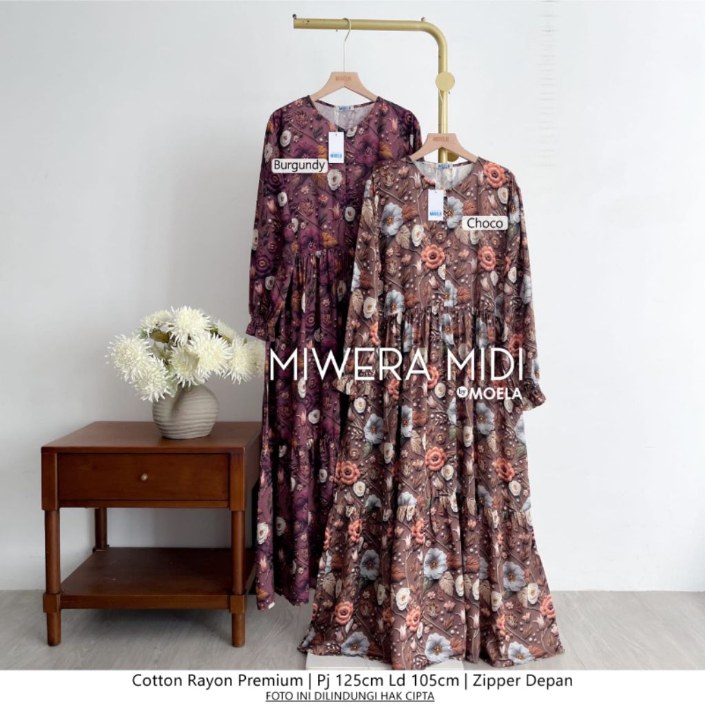 Miwera Dress Gamis Jumbo Allsize Busui Premium Catton Rayon Original Ori Moela Berlabel