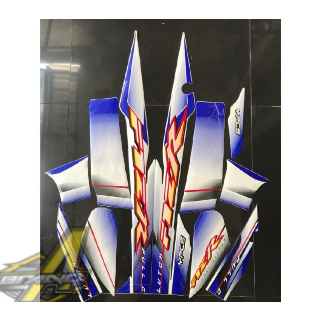 FIZ R SETRIPING FULL CLUTH 2003 PUTIH BIRU STRIPING FIZ R ORI