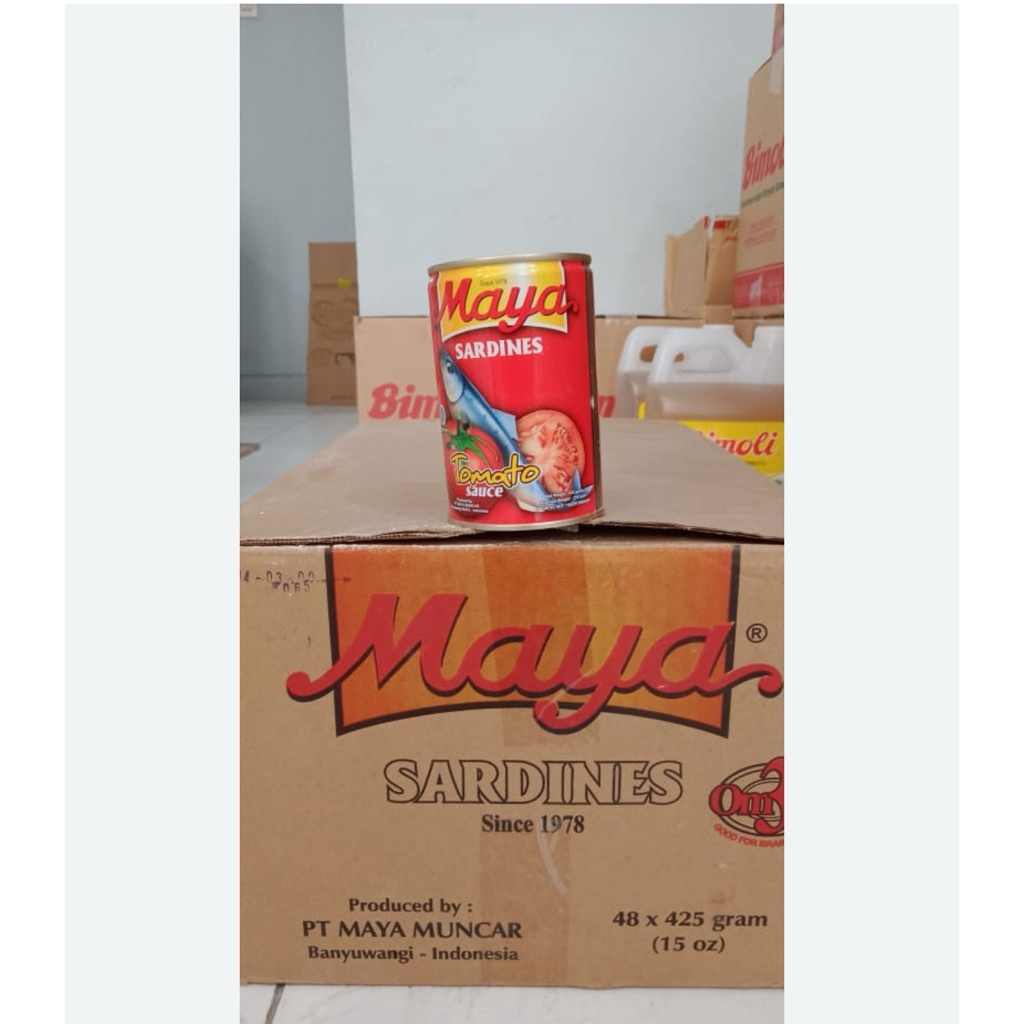 MAYA SARDEN KALENG MURAH SAUS TOMAT 425 gr isi 48 KALENG 1 DUS