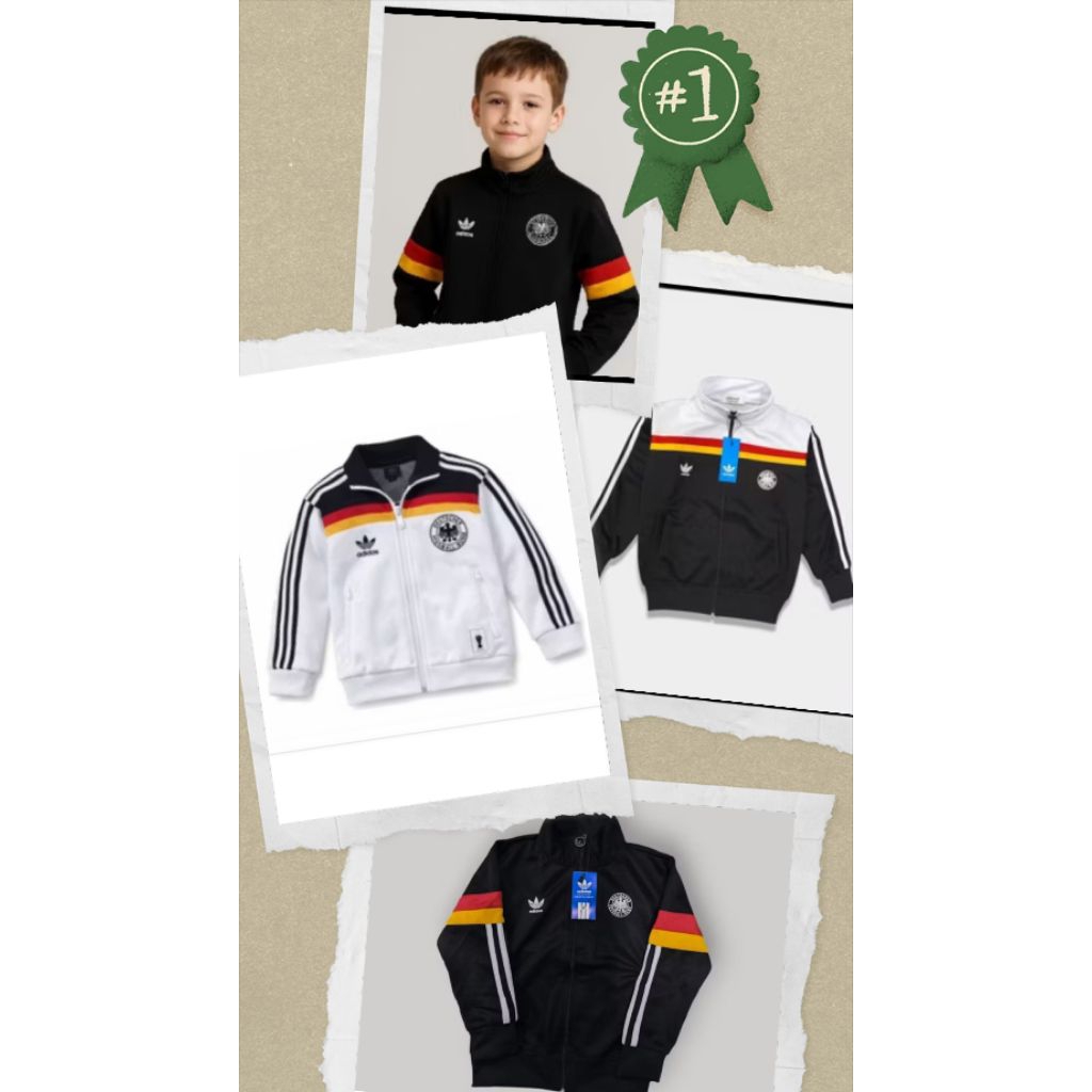 jacket anak sport unisex germany usia 5-13 tahun