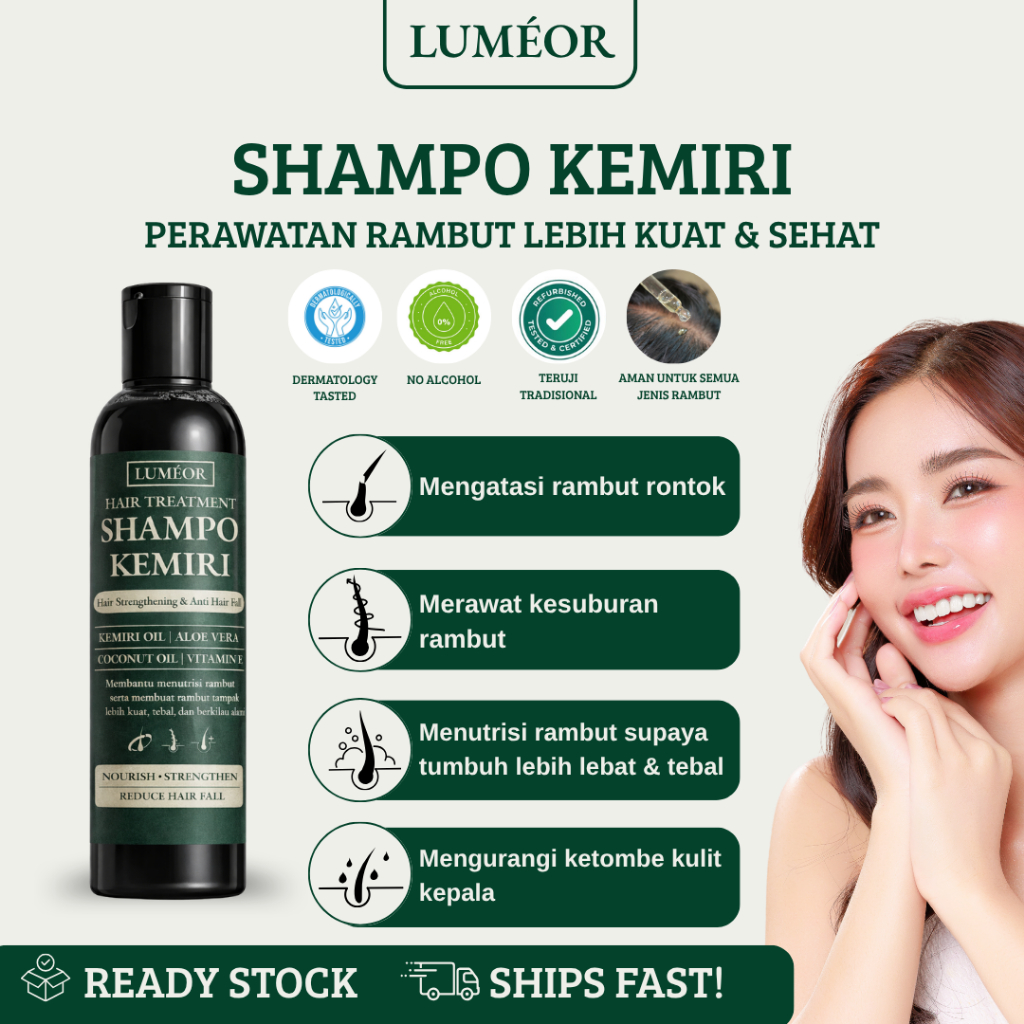 shampoo kemiri hitam penumbuh rambut rontok penghitam rambut beruban anti hair fall hair treatment o