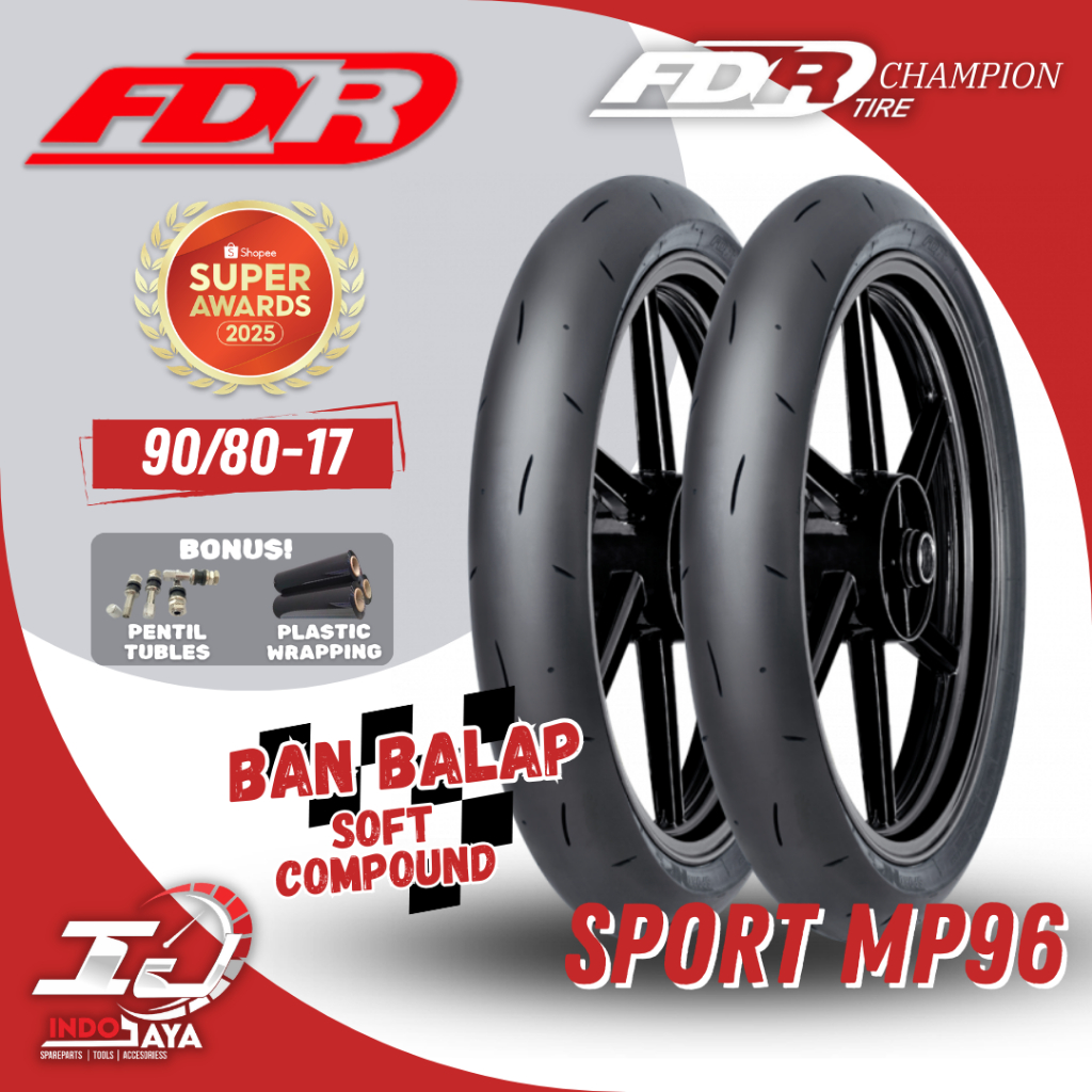 (READY COD) BAN LUAR FDR CHAMPION SPORT MP 96 (90/80-17) RING 17 / -17 BAN BEBEK TUBELESS MP96 / MP-