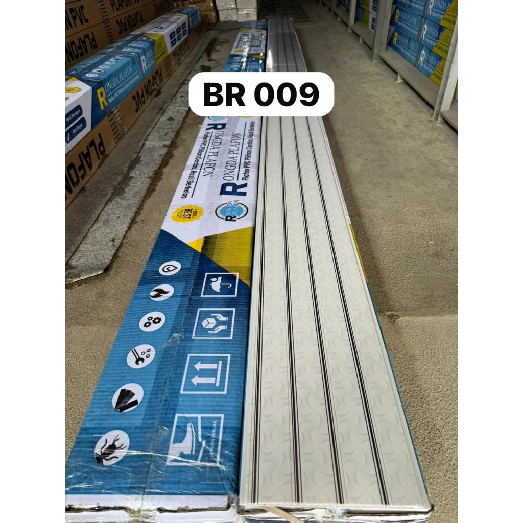 Plafon PVC RONGDA BR 009 Motif Garis Putih Glossy