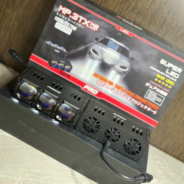 READY INSTAN MINI PROJI PRO7 MP3TX M2 TRIPLE LENS 150W