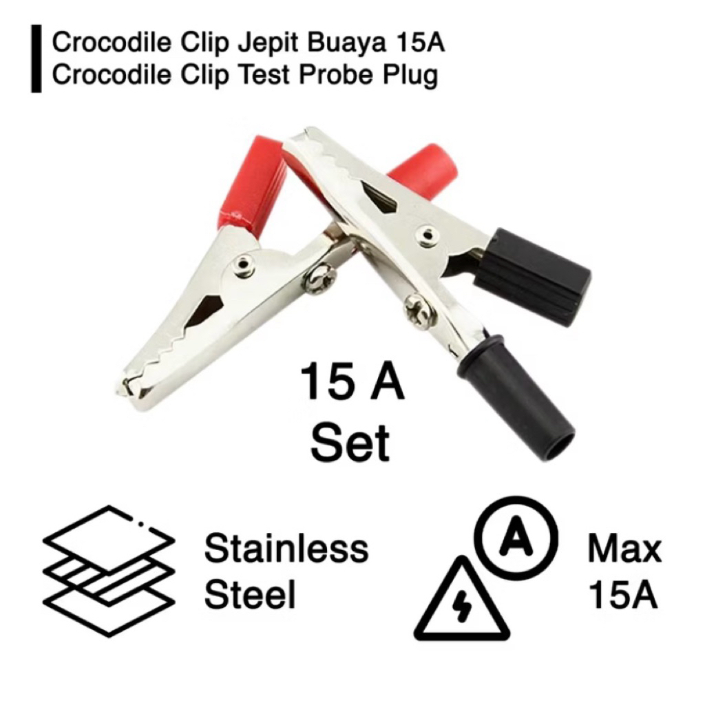 Jepit capit aki accu Buaya Kecil - Set 1, Kuat dan Tahan Lama