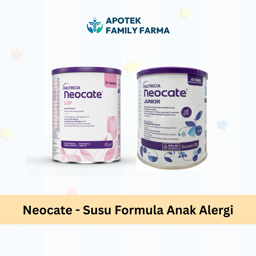 Nutricia Neocate Junior 400gr  & LCP 420gr - Formula Hypoallergenic untuk Mendukung Kesehatan Pencer