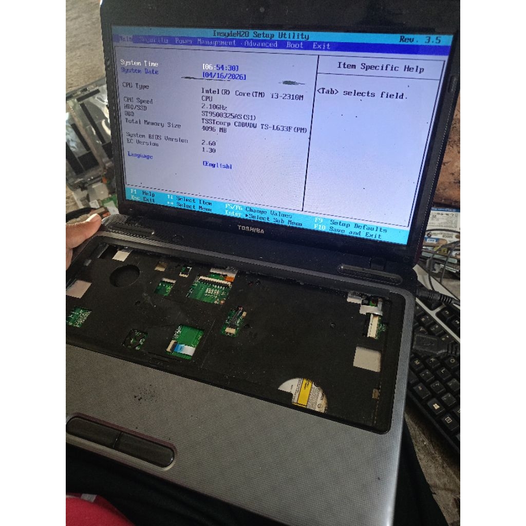 Mainboard Toshiba L745 cek display
