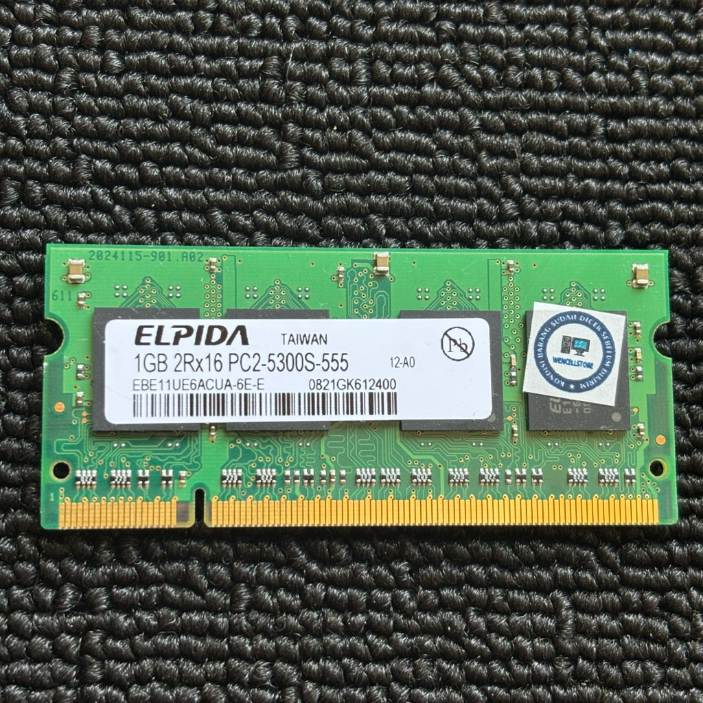 RAM LAPTOP ELPIDA 1GB 2Rx16 PC2-5300S/667MHZ DDR2