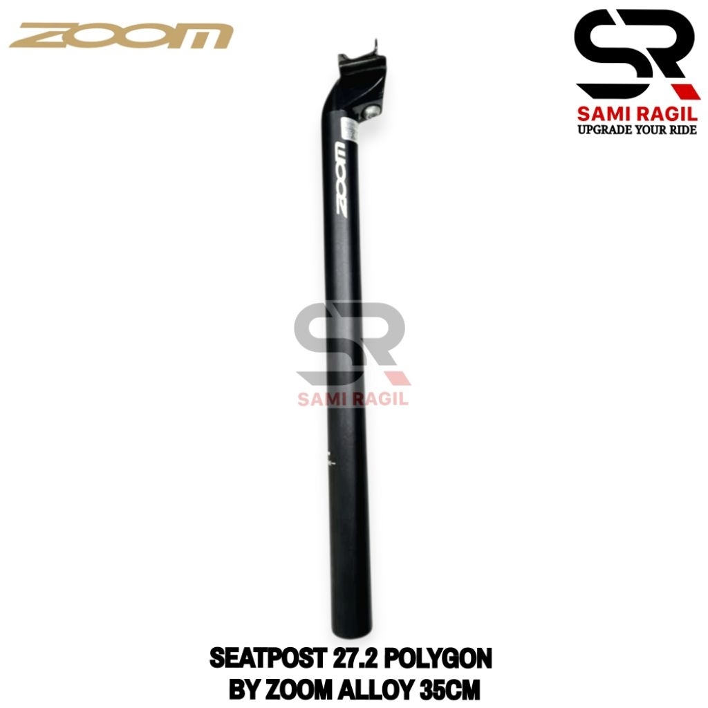 SEATPOST 27.2 POLYGON BY ZOOM ALLOY TIANG SADEL SADDLE SEDEL CAGAK SEAT POST ALOY ALUMUNIUM MTB 35CM