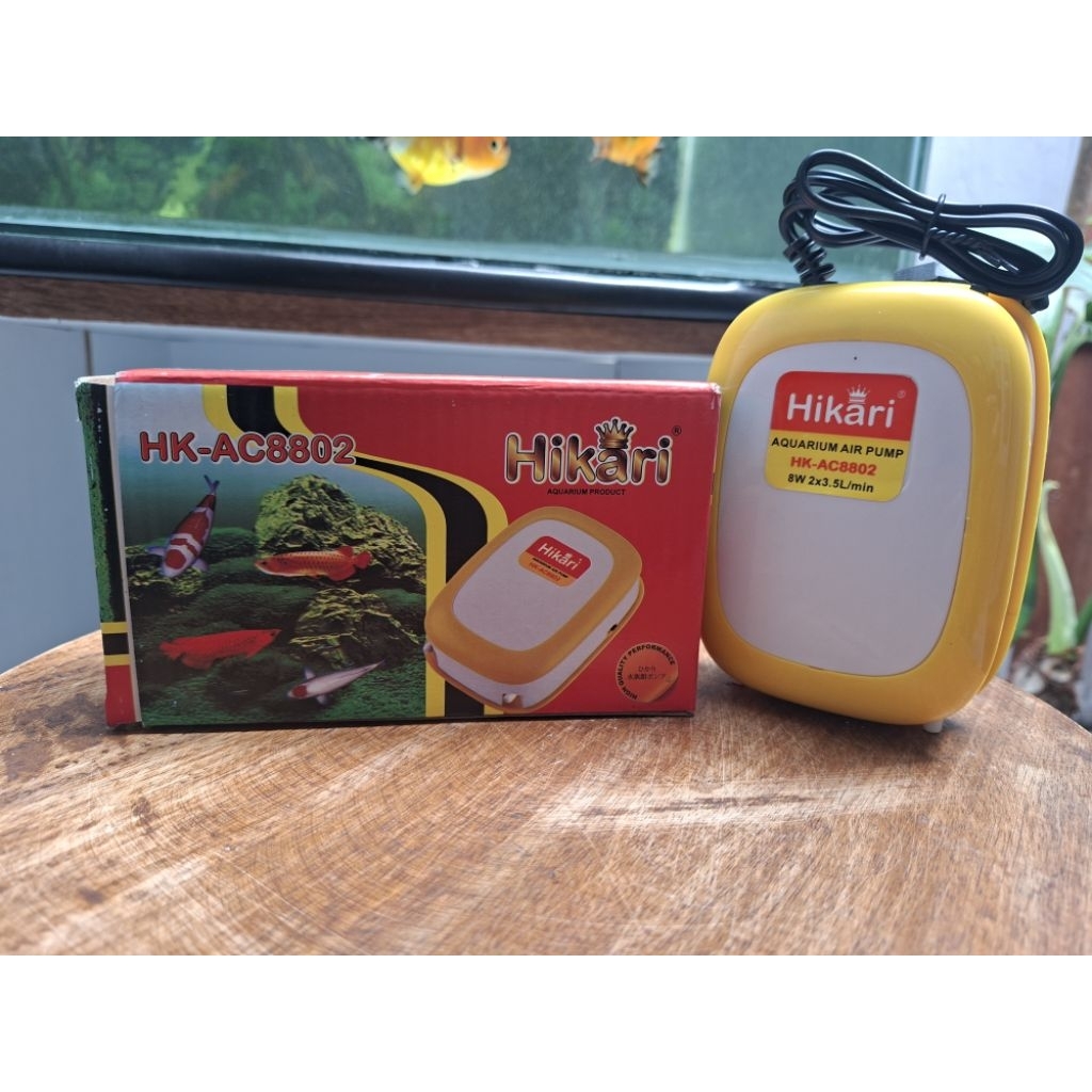 HIKARI AC8801 AC 8802 MESIN AERATOR 2 LUBANG POMPA GELEMBUNG UDARA