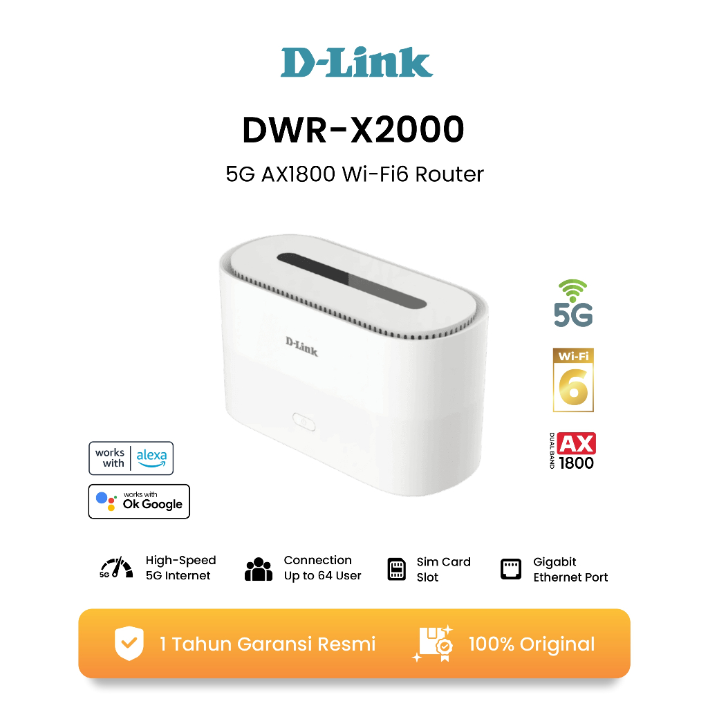D-LINK DWR-X2000 5G AX1800 Wi-Fi6 Router