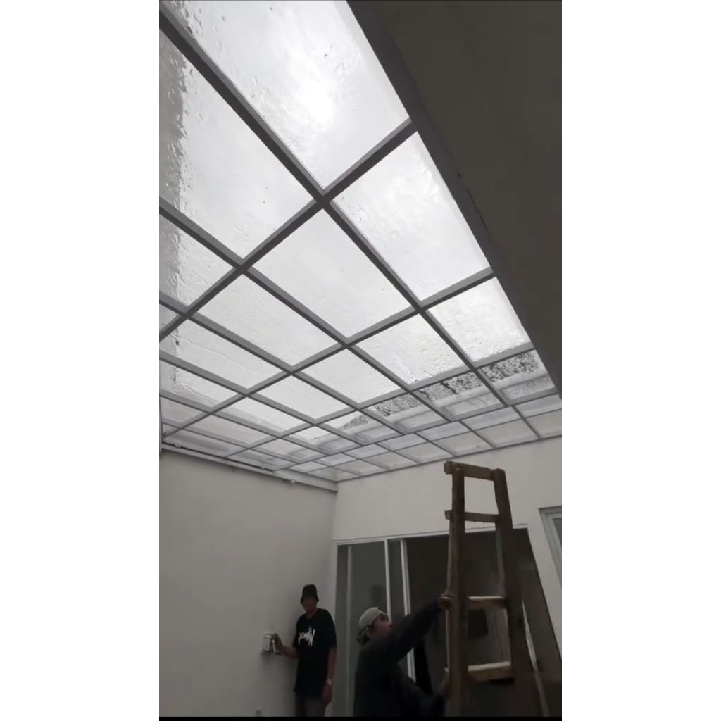 kanopi seleding atap solarflat rangka hollow galvanis
