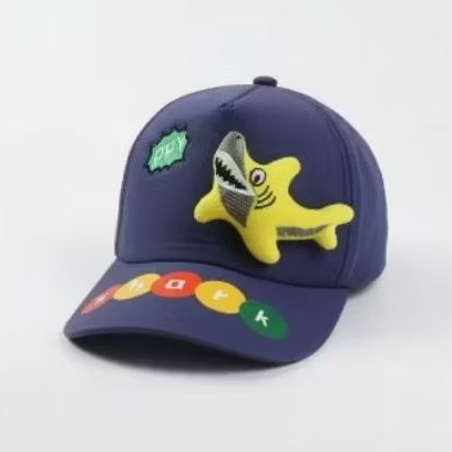topi anak motif boneka hiu dengan warna warna yang cantik