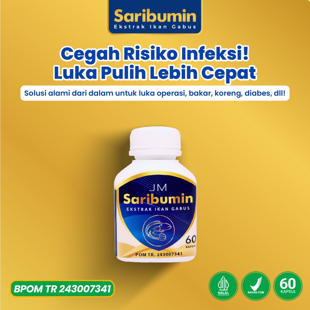SARIBUMIN - Suplemen Kesehatan Ekstrak Ikan Gabus 500mg Untuk Obat Luka Pasca Operasi Sesar