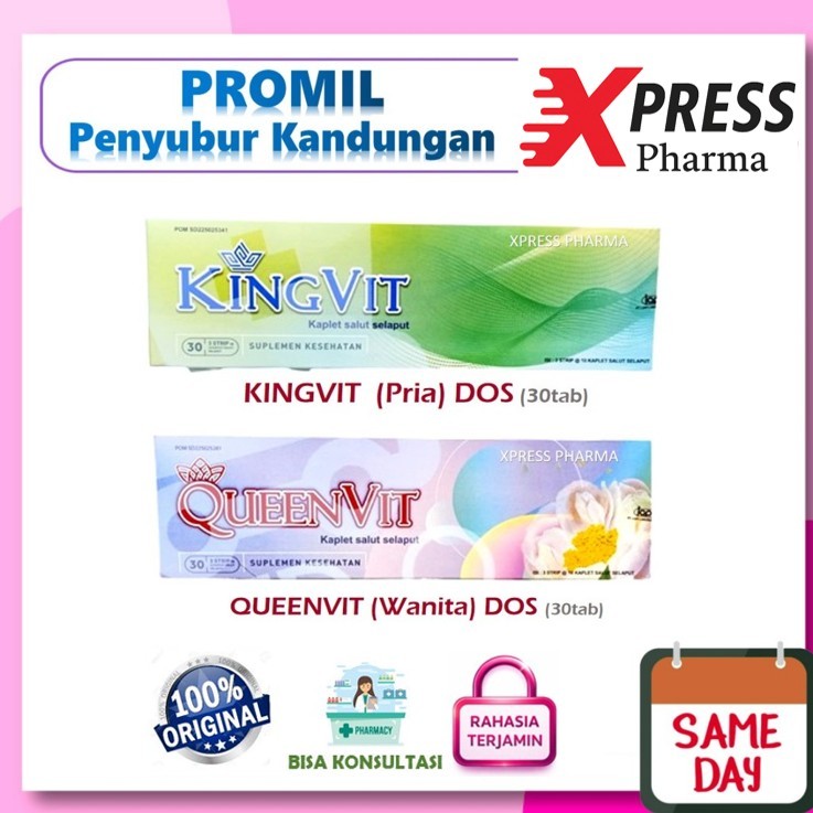 XPRESS  DOS KingVit QueenVit Vitamin Penyubur Kandungan Promil King Queen Vit Kingfit Queenfit QuenV