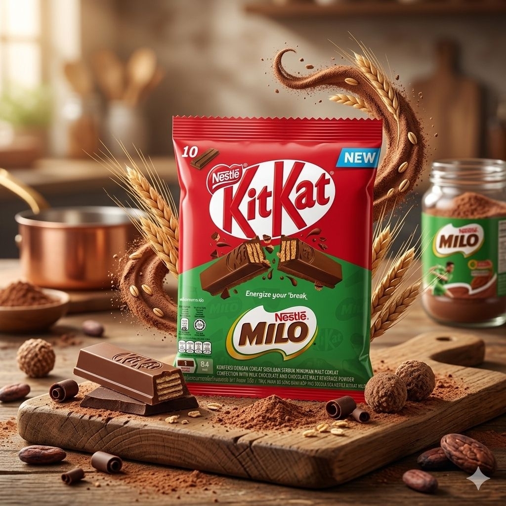 Milo KitKat Wafer Coklat Original Nestle Malaysia 10pcs x 16Gram Free Dus + Bublle