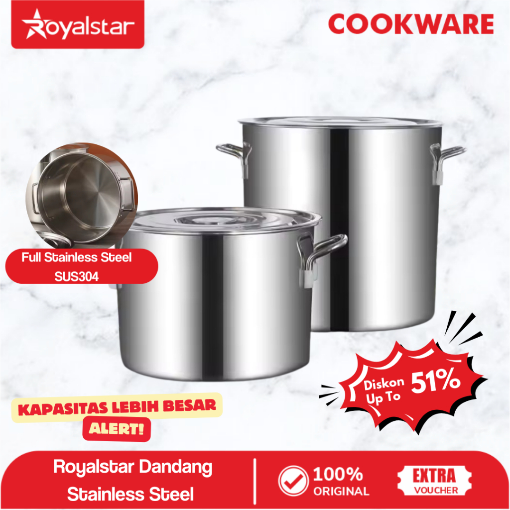 Royalstar Panci Dandang Stainless Steel Jumbo Tebal Dandang Bakso Besar