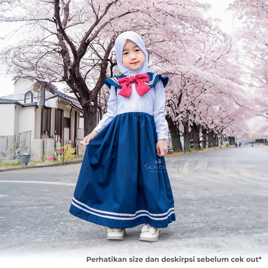 SAOIRSE'S Sailormoon II - Seragam Anak TK/PAUD Seifuku Sekolah Jepang Perempuan Gamis Tanpa Hijab