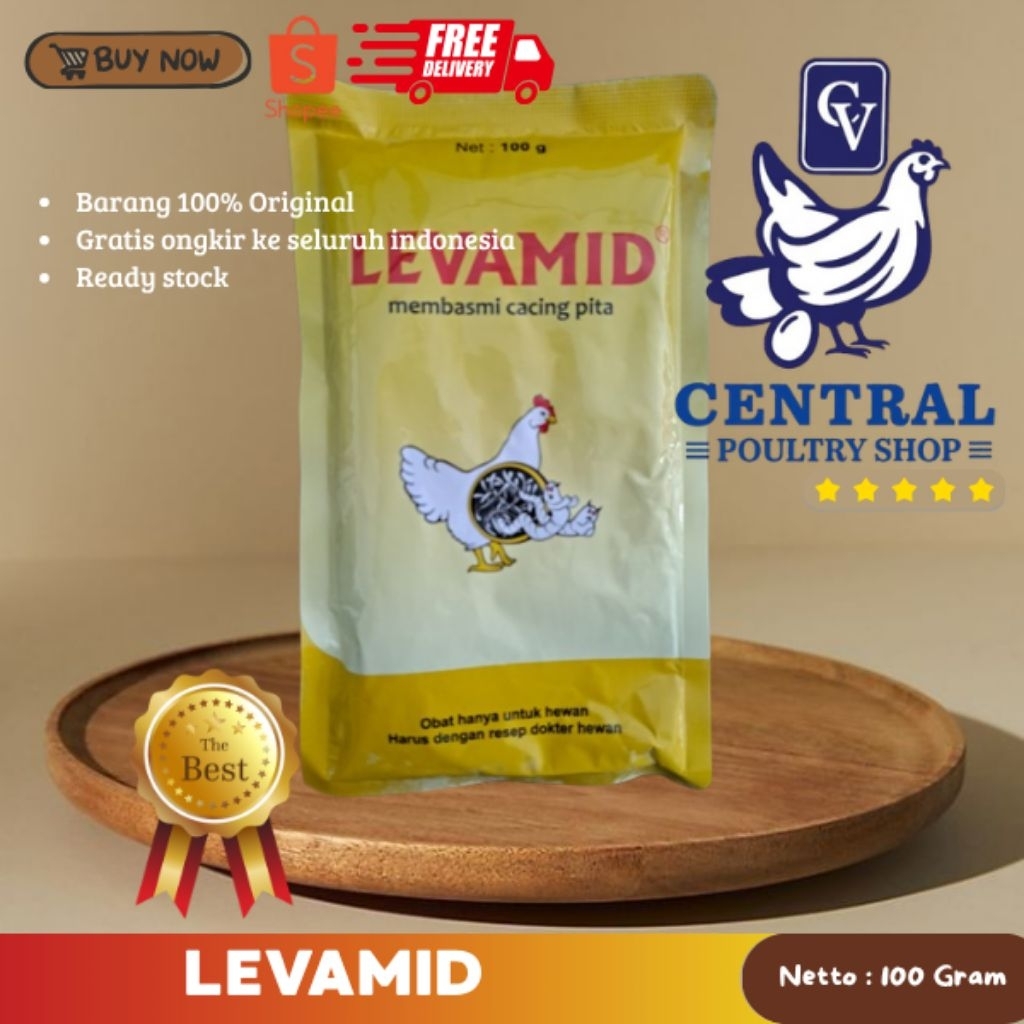 LEVAMID Obat Cacing Unggas 100g | Obat Cacing Pita Ayam Ampuh