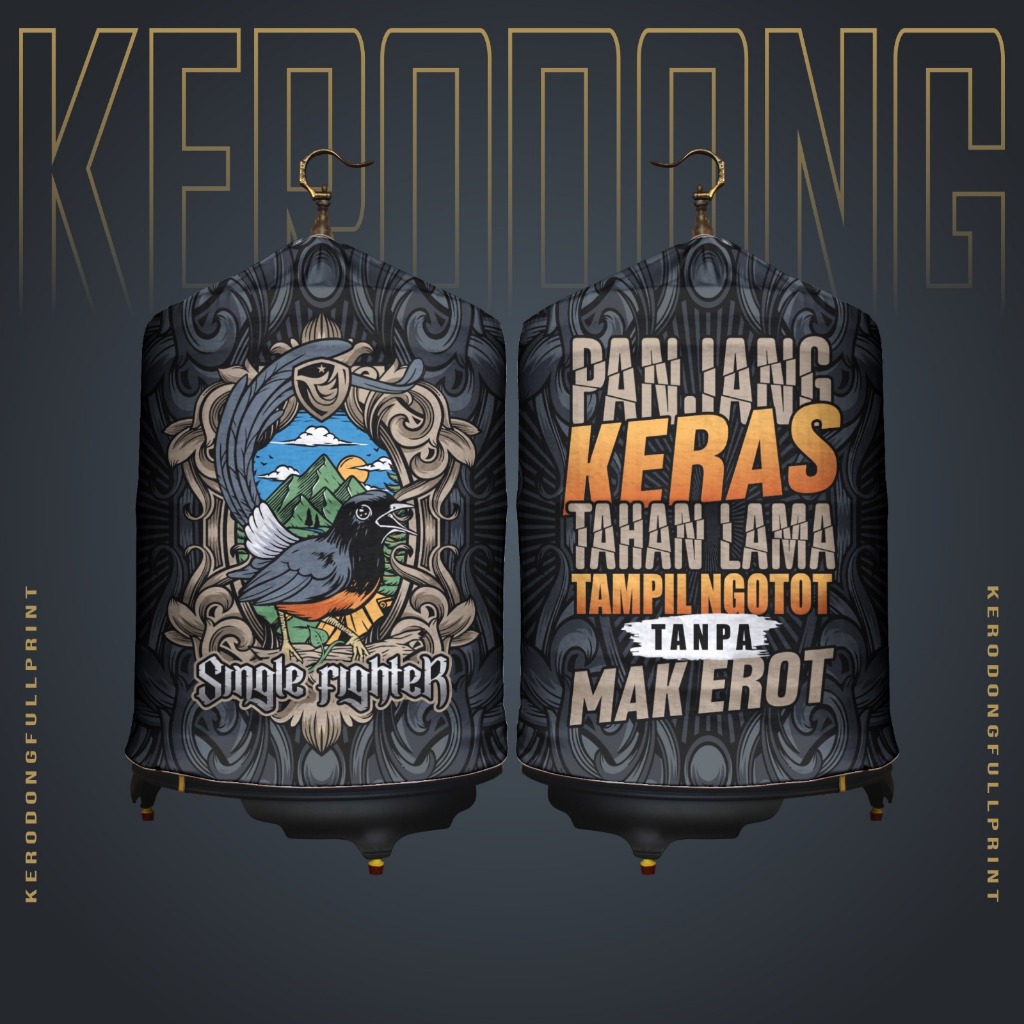 KERODONG FULL PRINTING SANGKAR MURAI QUOTES SERIES PANJANG KERAS BAHAN PE PREMIUM SUBLIME RESLETING 