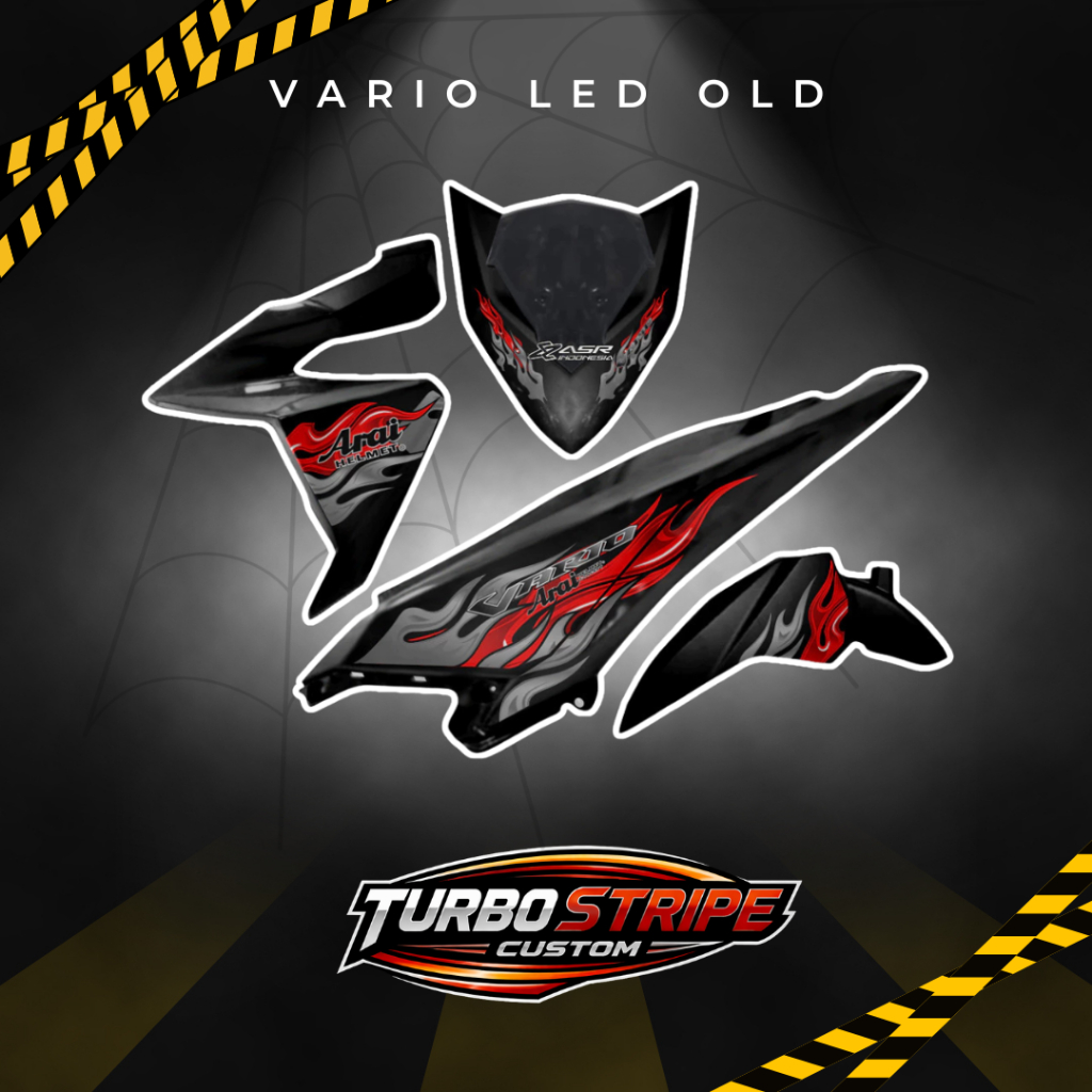 TURBO STRIPING STIKER TRANSPARAN VARIO LED OLD ARAI2 STICKER VARIO