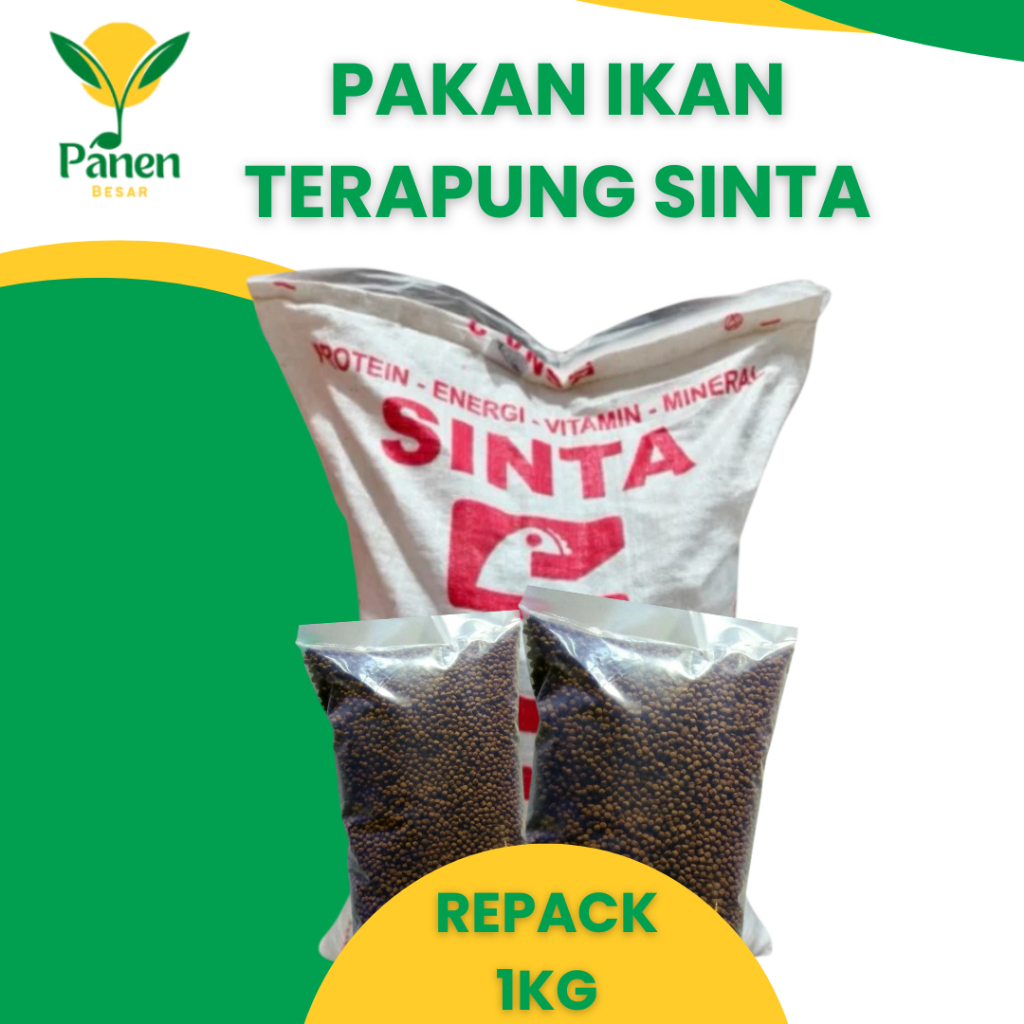 Pakan Ikan Terapung SINTA Kemasan Repack 1kg Komplit Butiran Tinggi Nutrisi