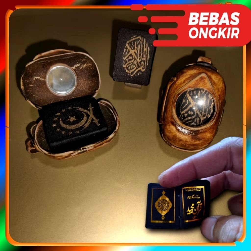 (COD) ALQURAN istanbul tinta emas kertas hitam model pingul  wadah bandul kaca
