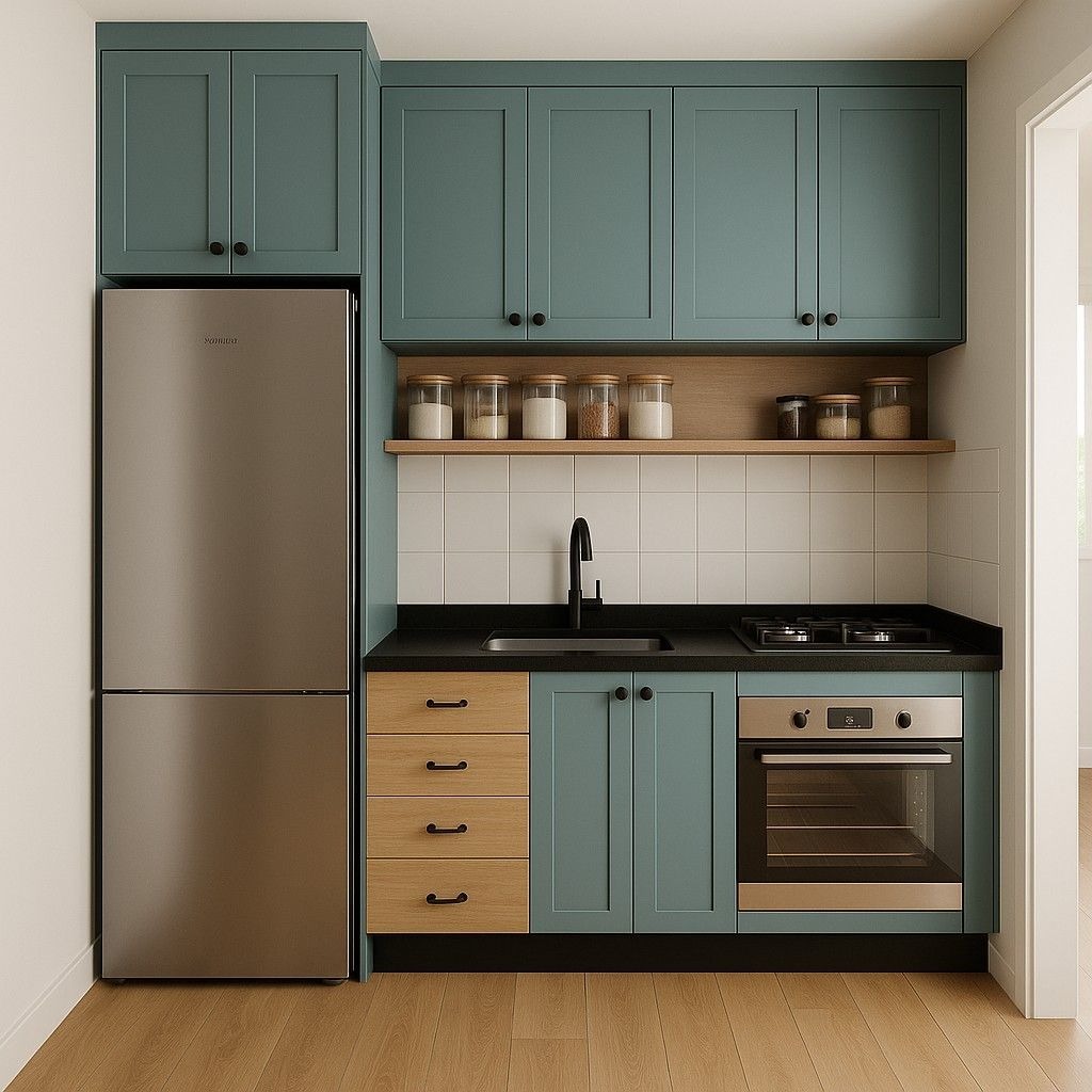 Kitchen Set Minimalis Modern Custom - Lemari Dapur Atas Bawah Kabinet Dapur 3 Meter Aesthetic Premiu
