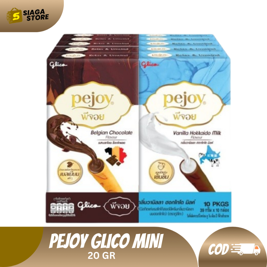 Pejoy Glico MINI 1 BOX 22 GR ECERAN Stik Berbalut Coklat Belgia Susu Hokaido [BELI BANYAK LEBIH HEMA