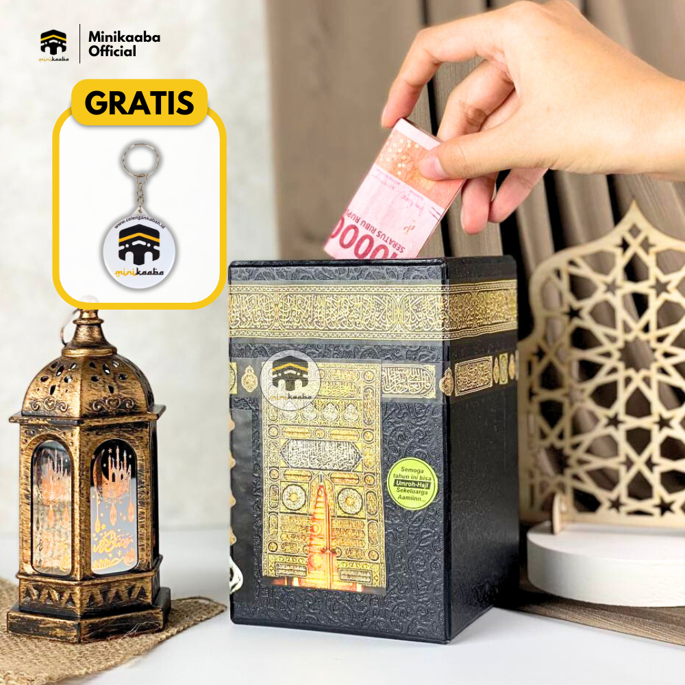 Minikaaba Celengan Kabah Ka bah Bonus Gantungan Kunci Tempat Menabung Uang Souvenir Umroh Dan Haji P