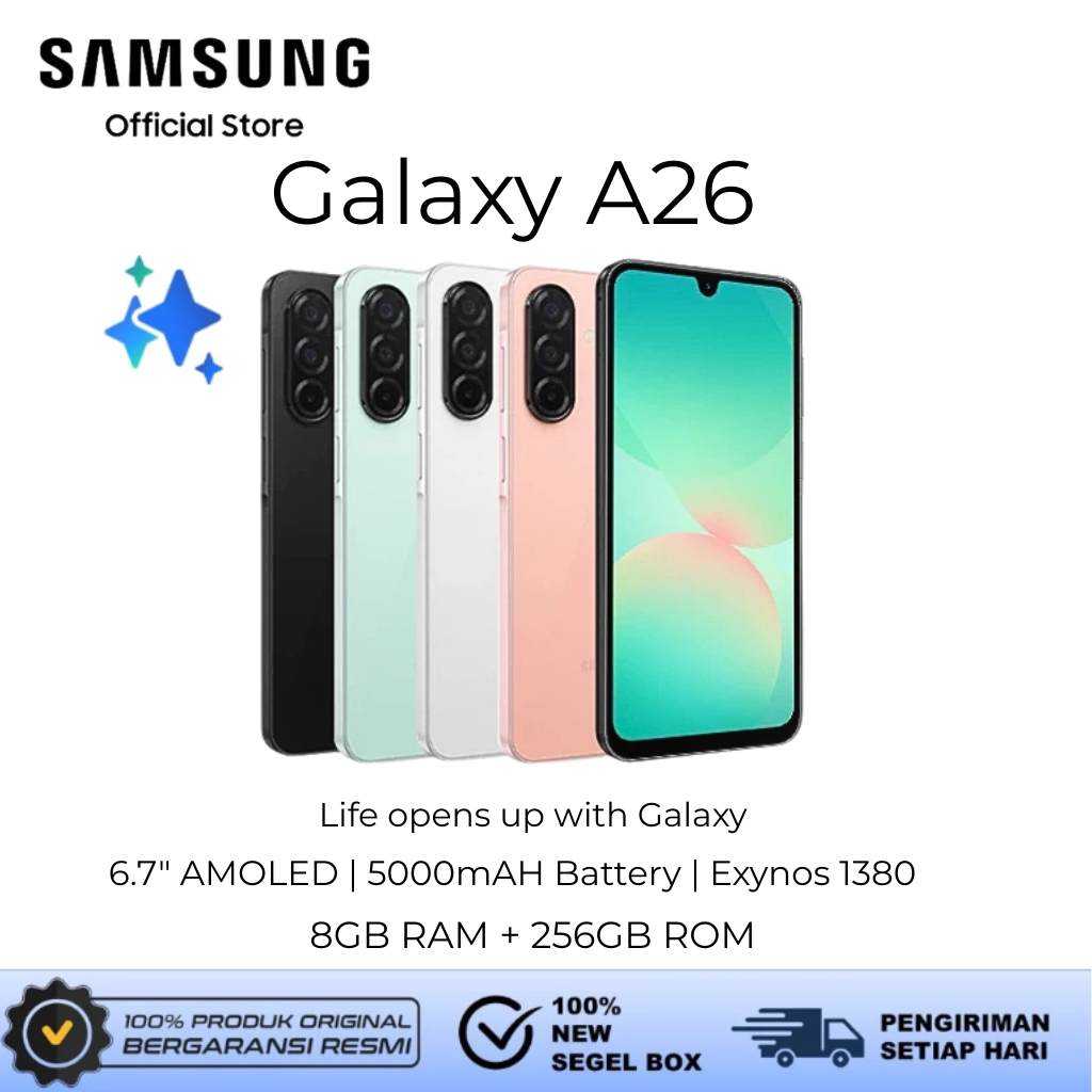 Samsung Galaxy A26 Original 5G Cepat RAM 8GB ROM 256GB Baterai 5000mAh