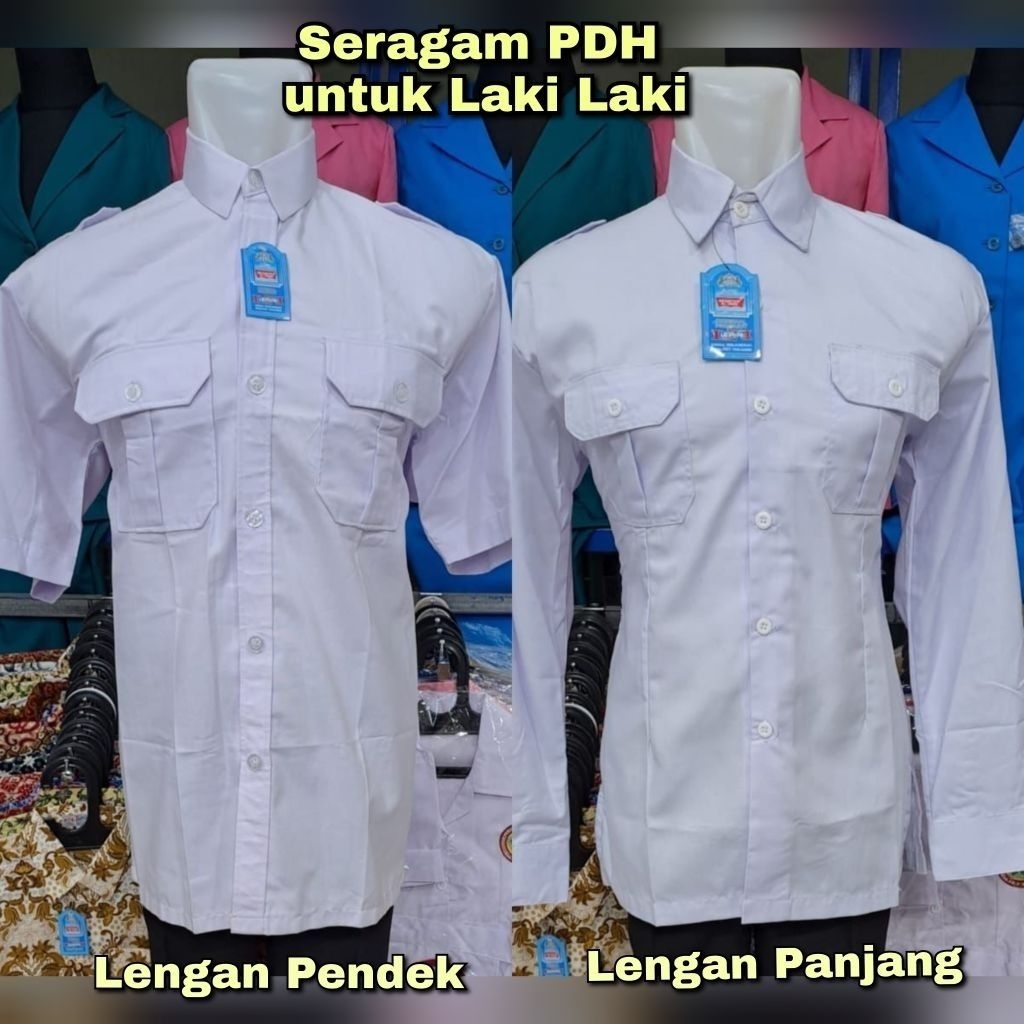Baju Dinas Putih PNS Pria | Baju PDH Pria Putih | Seragam Putih PNS Laki Laki  | Baju Putih Atasan P