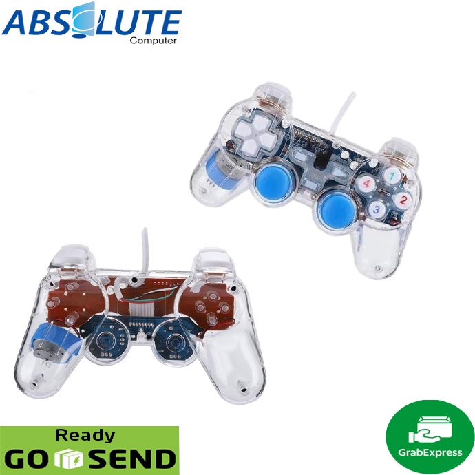 GAMEPAD SINGLE GETAR TRANSPARAN USB