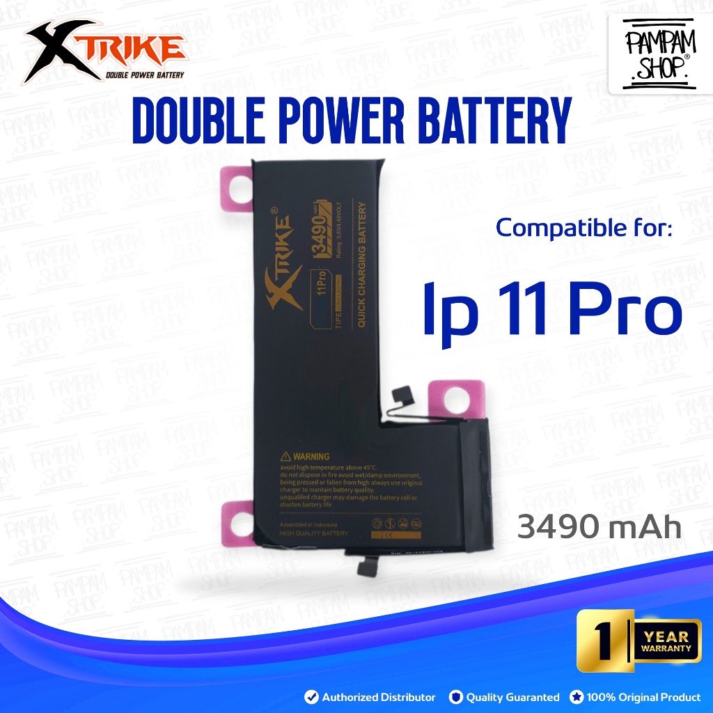 XTRIKE Baterai Double Power Iphone 11 PRO Batre Batrai Battery Dual Apple Ip Ori Original