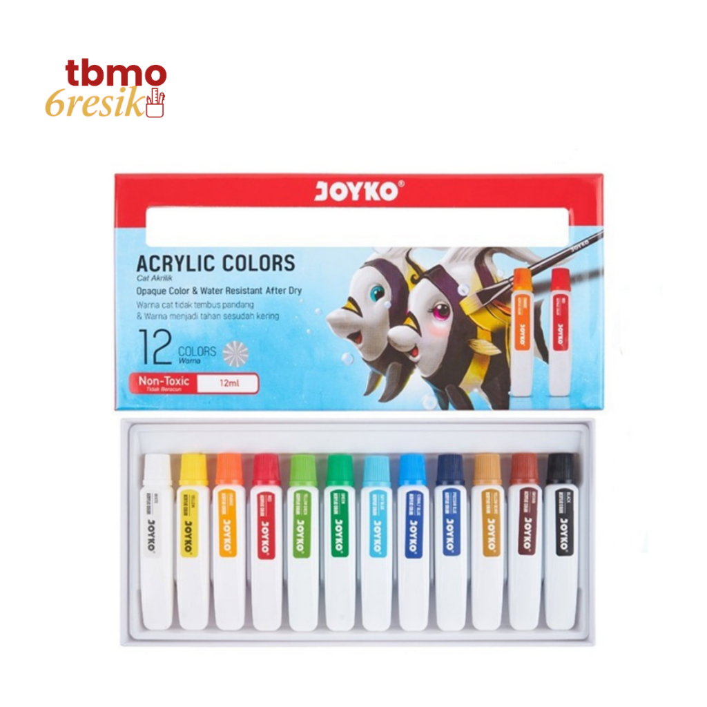 TBMO Joyko Acrylic Color 12 Warna /  Joyko Cat Akrilik 12 Warna