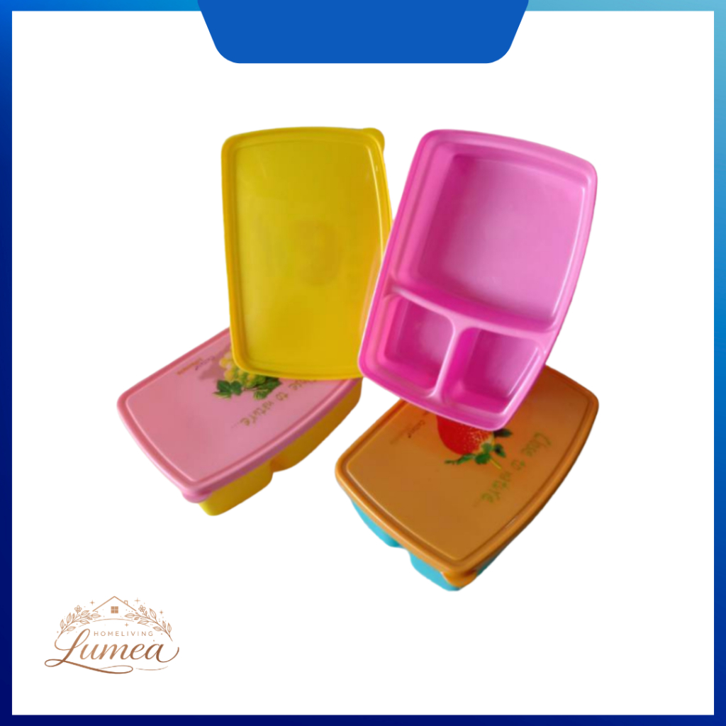 TEMPAT MAKAN / KOTAK MAKAN / LUNCH BOX SEGI / TEPAK MAKAN JUMBO CALISTA SEKAT 3