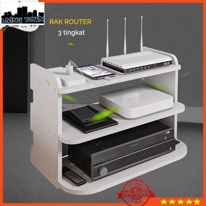 Rak Gantung Set Top Box / DVD / Modem / Wifi / Router / 3 Susun