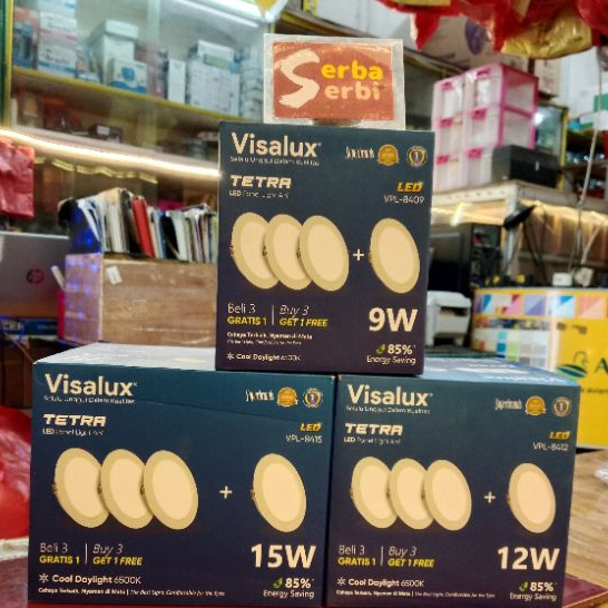 (3+1PCS TETRA LED PANEL) Lampu plafon downlight bulat visalux