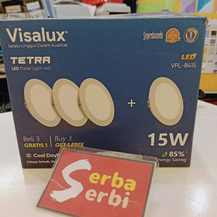-3+1PCS TETRA LED PANEL-Lampu plafon downlight bulat visalux