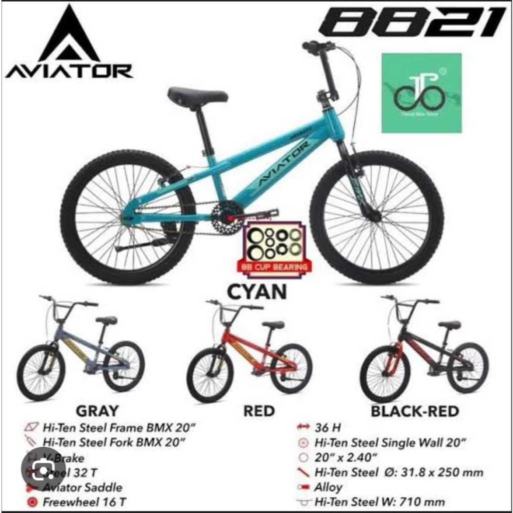 Sepeda BMX Anak Laki-Laki 20 Inch AVIATOR 8821
