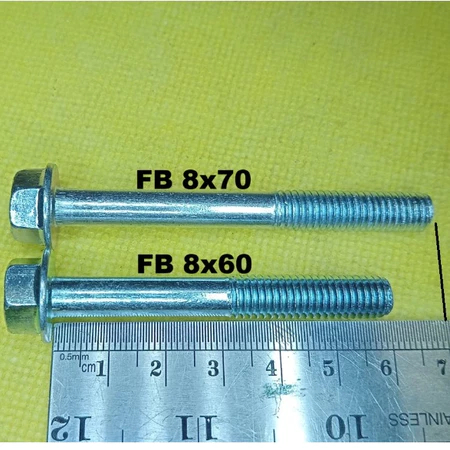 baut FB M8x60 Flange bolt kunci 12