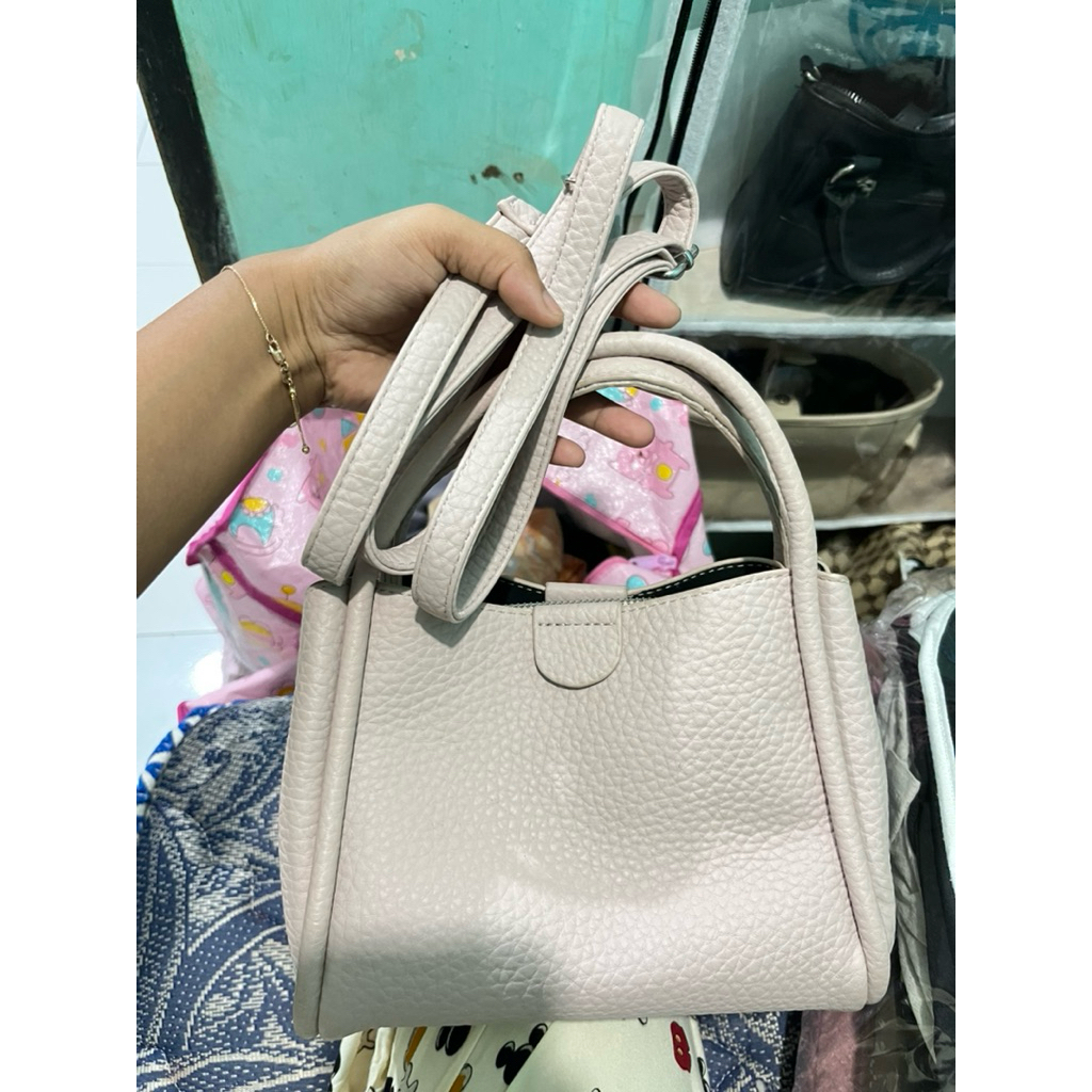 tas wanita tas selempang tas bahu pink nude