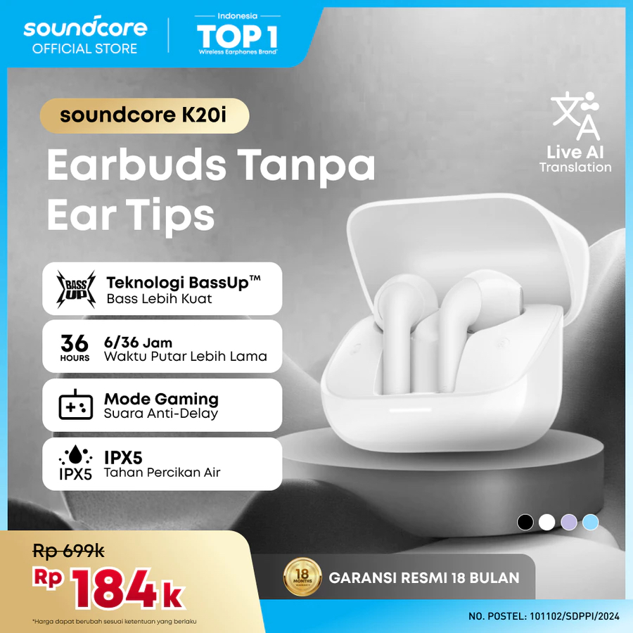 TWS True Wireless Earbuds ANKER SoundCore K20i Bluetooth headset original