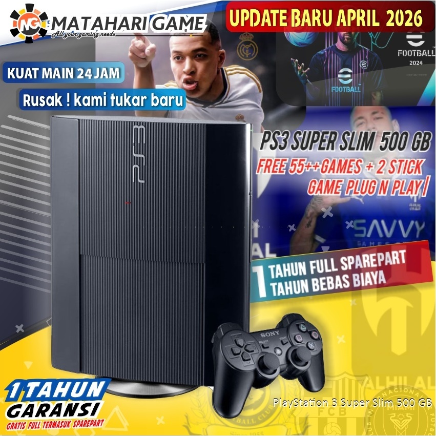PS3 SONY Superslim Multiman 500GB/320GB/250GB/160GB - GRATIS 1 Tahun Garansi