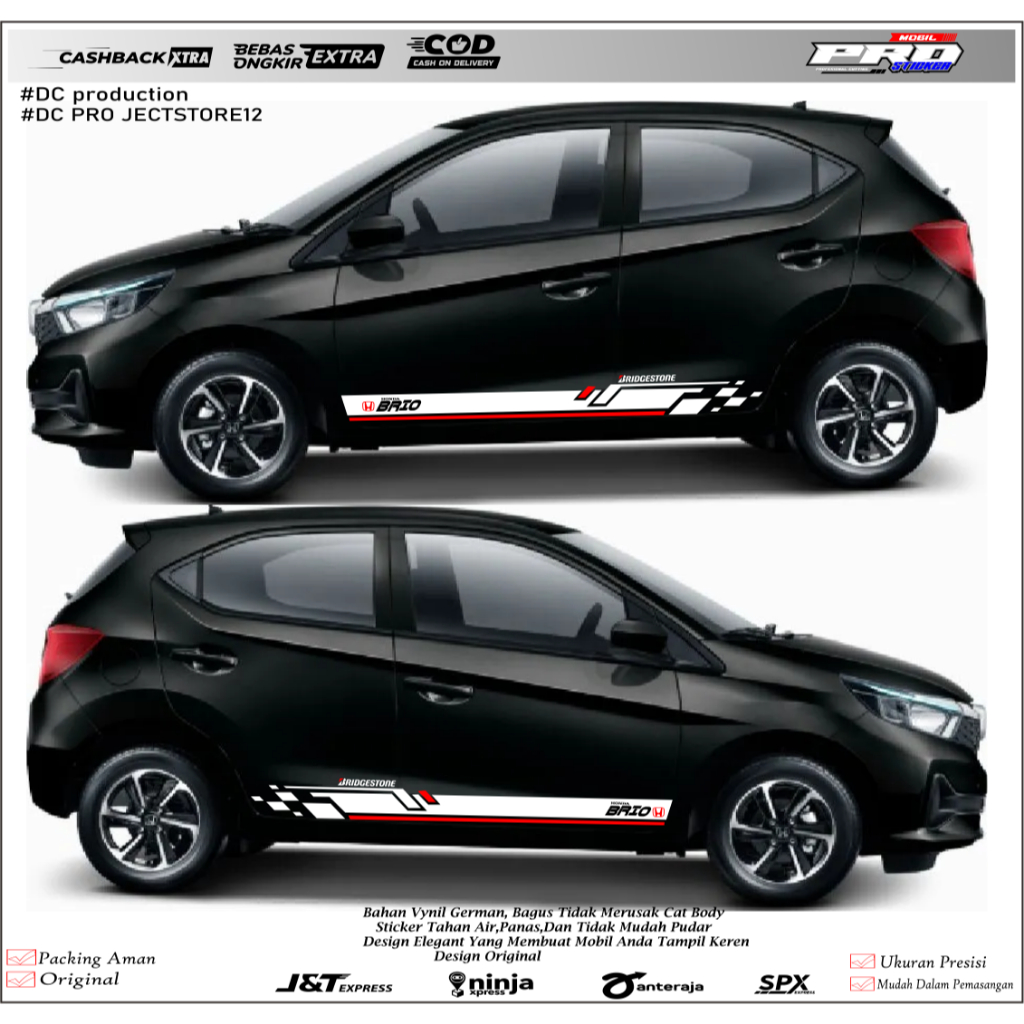 stiker cutting mobil brio stiker list brio sport sticker aksesoris honda brio