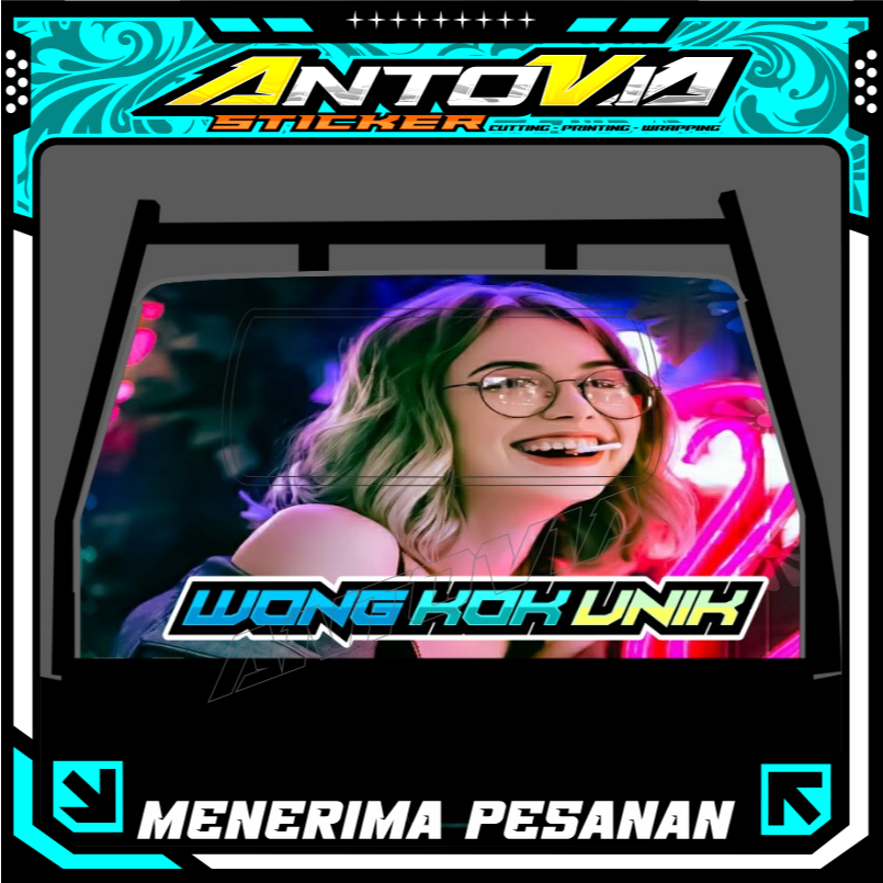 Stiker Printing Kabin Belakang Kepala Pick Up  L300 - Tahan Air, Mudah Dipasang, Warna Hologram
