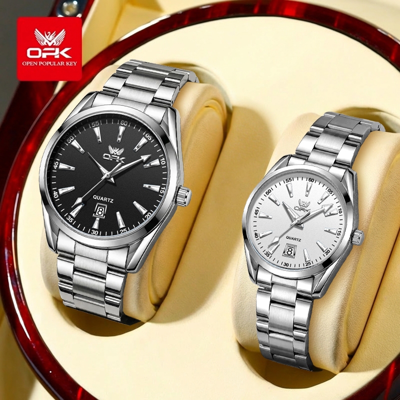 OPK Jam Tangan Couple Anti Air Original Rantai Couple Watch Model 6088