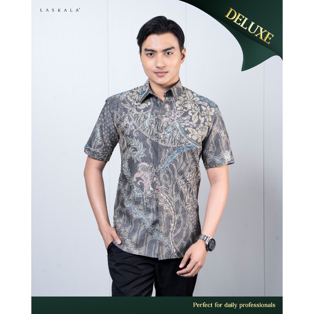 Laskala Batik Premium Tana Kemeja Batik Pria Slimfit Lengan Pendek