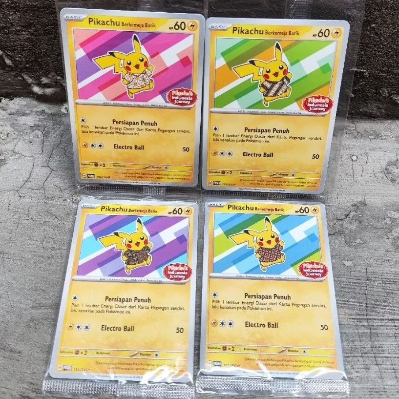 Kartu Pokemon Pikachu Berkemeja Batik Set Pikachu Batik
